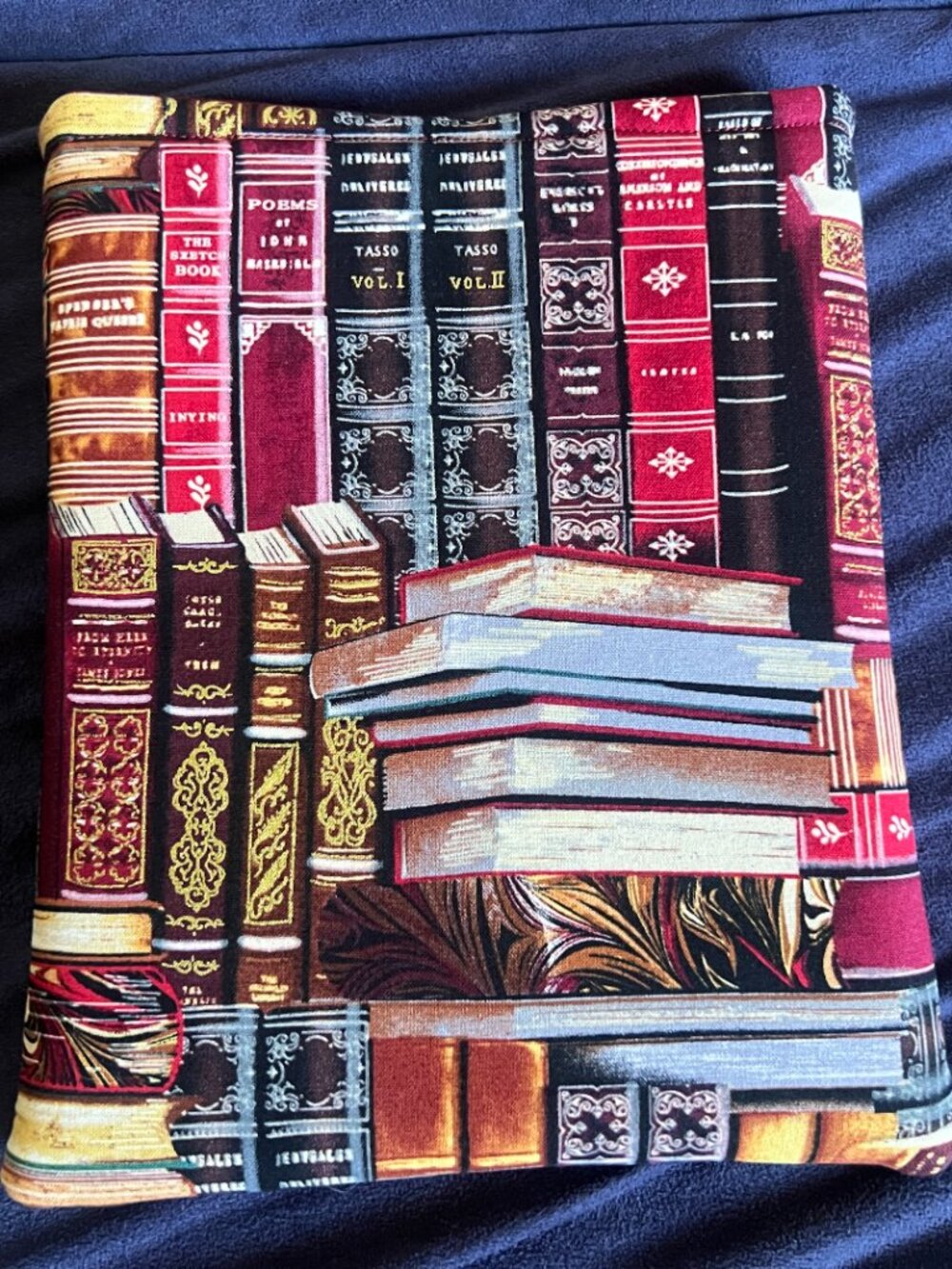 NWOT Book Sleeve & e-Reader Pouch, Button Closure, Front Pocket, Bookmark - Picture 3 of 14